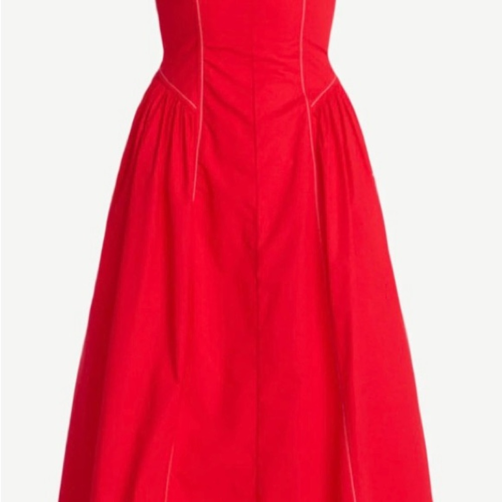 Red Square-Neck Midi Dress - Picture 4 of 4